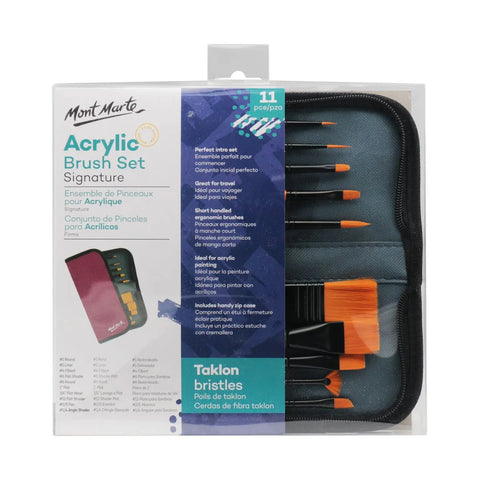 MM Brush Set in Wallet 11pc Acrylic