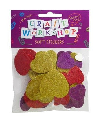 Craft Soft Sticker Glitter Hearts