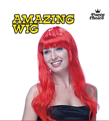 WIG LONG STRAIGHT RED