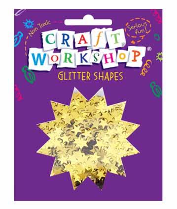Glitter Shapes Craft Star Gold 35g