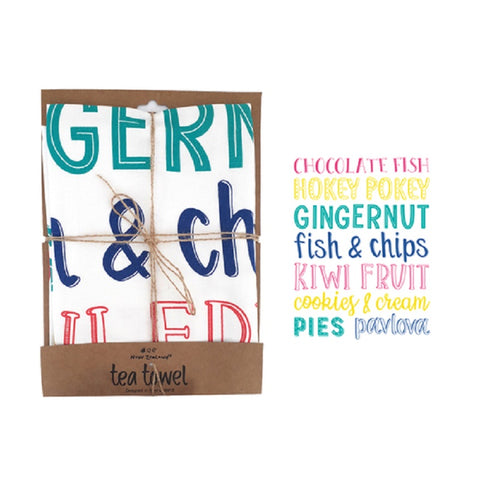 Tea Towel NZ Kiwi Kai 50x70cm