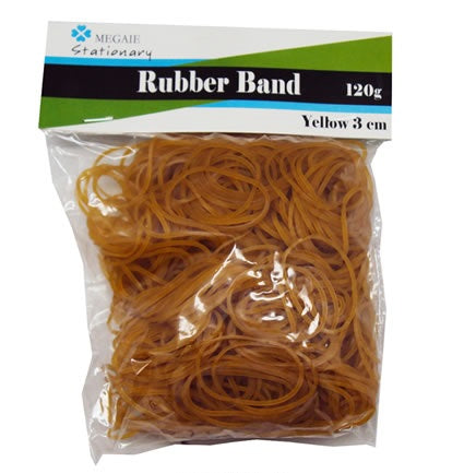 YELLOW 3cm RUBBER BANDS 120G