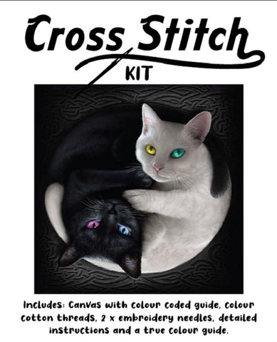 Cross Stitch 30x30cm Black& White Cat