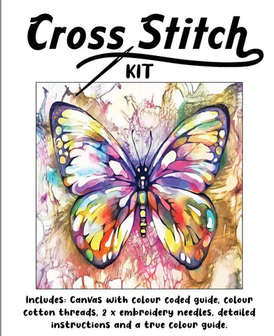 Cross Stitch 30x30cm Colourful Butterfly