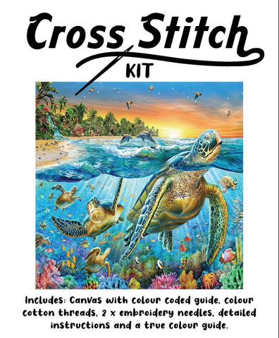 Cross Stitch 30x30cm Turtles