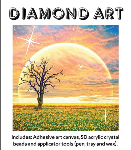 5D Diamond Art 30x30cm Field with Sunset
