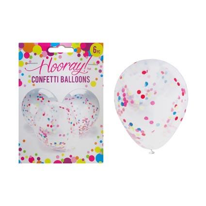 Confetti Balloons 23cm 6pc
